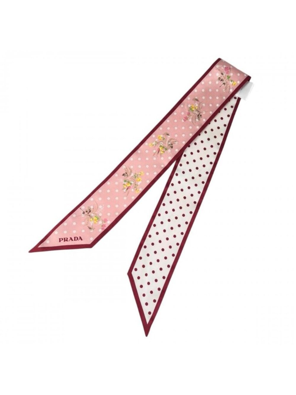 Prada Scarf Seasonal Print Twill Silk Pink